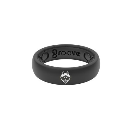 Groove Life Thin - Collegiate Connecticut Silicone Ring, Black, 10 TGV-RNG-TN-CL-CONN-BK-10