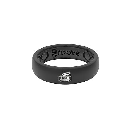 Groove Life Thin - Collegiate George Mason Silicone Ring, Black, 10 TGV-RNG-TN-CL-GEMA-BK-10
