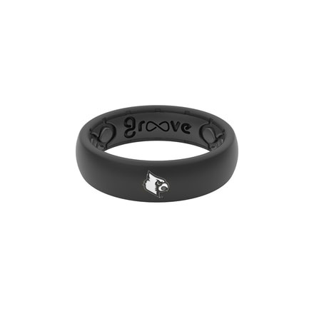 Groove Life Thin - Collegiate Louisville Silicone Ring, Black, 10 TGV-RNG-TN-CL-LOUI-BK-10