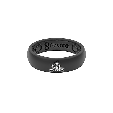 Groove Life Thin - Collegiate New Mexico State Silicone Ring, Black, 10 TGV-RNG-TN-CL-NMEX-BK-10