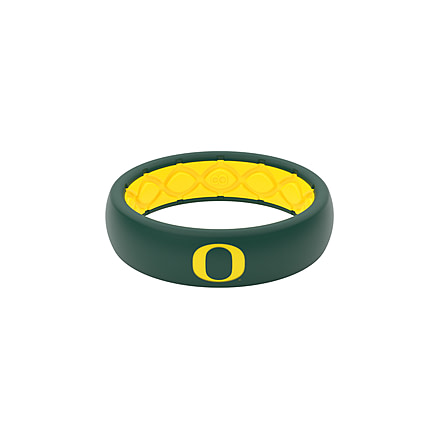 Groove Life Thin - Collegiate Oregon Full Logo Silicone Ring, Green/Yellow, 6, 12392