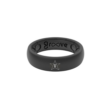 Groove Life Thin - Collegiate Vanderbilt Silicone Ring, Black, 10 TGV-RNG-TN-CL-VAND-BK-10