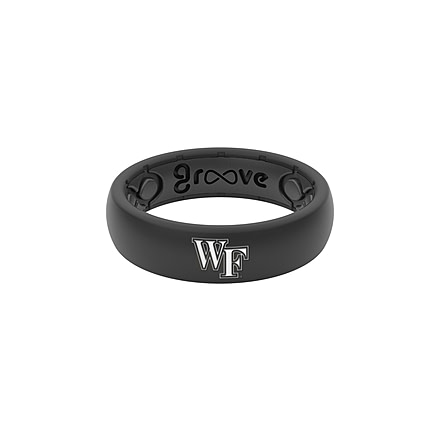 Groove Life Thin - Collegiate Wake Forest Silicone Ring, Black, 10 TGV-RNG-TN-CL-WAFO-BK-10