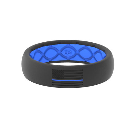 Groove Life Thin - Protector Silicone Ring, Black/Blue, 4 TGV-RNG-TN-PRT-BLU-04