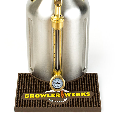 Growlerwerks Bar Mat for uKeg 64 oz Pressurized Growler, Dark Brown GWA1027-64