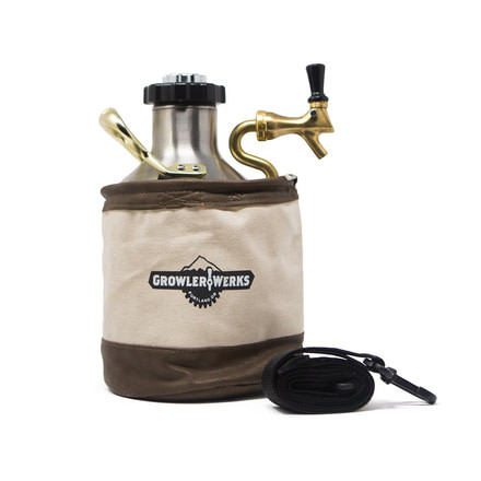 Growlerwerks Carry Bag for uKeg 64 oz Pressurized Growler, Khaki GWA1007-01