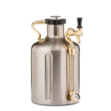 Growlerwerks uKeg 128 oz Pressurized Growler, Stainless Steel GWA1002-ST-NB-00