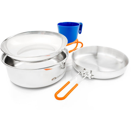 GSI Glacier Stainless Mess Kit, 1-Person, 68125