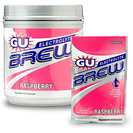 GU Raspberry Electrolyte Brew Canister-35 servings
