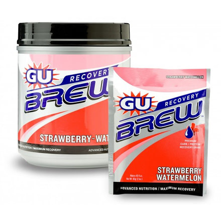 GU Recovery Brew Strawberry Watermelon Brew Canister-14 servings