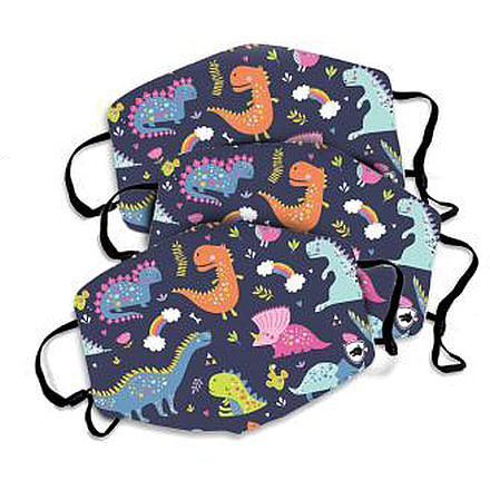 Guard Dog Security Face Mask Youth, 3 Pack, Dino, AP-GDFM-DN3