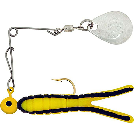 H&amp;H Lure Company Cajun Super Spin, Yellow/Black Stripe, Nickel Blade, 1/8oz, CSS-19N