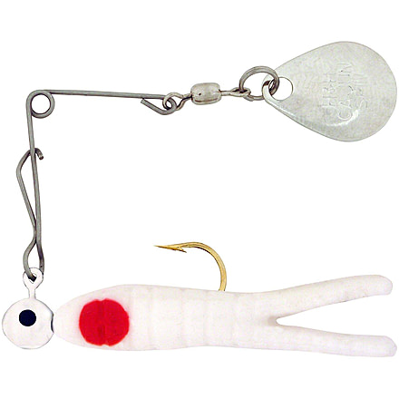 H&amp;H Lure Company Pro Cajun Spin, White/Red Dot, Nickel Blade, 1/16oz, CS-13N