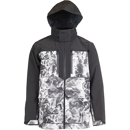 Habit Anglers Bluff Rain Jacket, Habit Gray Waves/Black, Large, RS10032-O-8-6-L-4G5