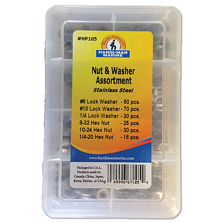 Handi-Man Marine Lock Nut &amp; Lock Washer Kit - 223 Pieces 64921