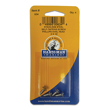 Handi-Man Marine Phillips Self Tapping Oval Screw - 6 x 1/2 70331