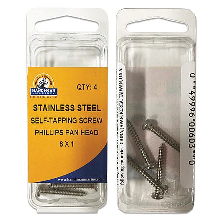Handi-Man Marine Phillips Self Tapping Pan Head Screw - #6 x 1" 72836