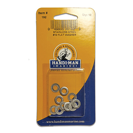 Handi-Man Marine Stainless Steel Flat Washer - #10 70325