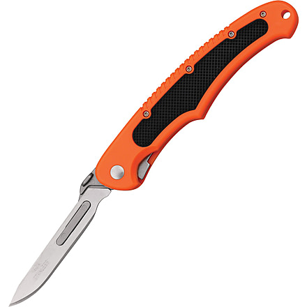 Havalon Piranta-Bolt Folding Knife, 2.75in, Stainless Blade, Clampack, Blaze Orange, XTC-60ABOLT