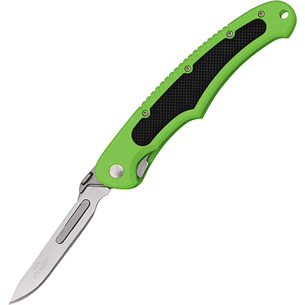 Havalon Piranta-Bolt Folding Knife, 2.75in, Stainless Blade, Clampack, Shock Green, XTC-60ABOLTGX