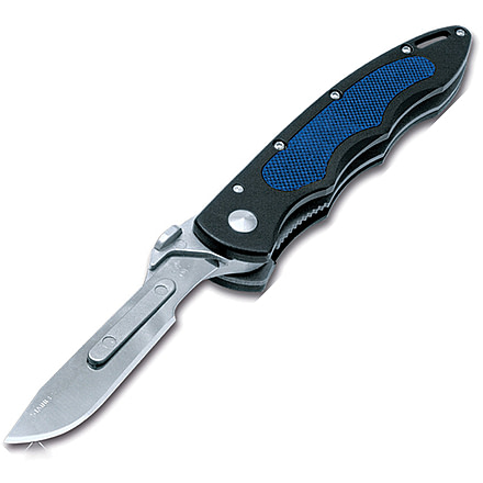 Havalon Piranta-Tracer Folding Knife, 2.75in, Stainless Skinner Blade, Clampack, Black, XTC-22TR