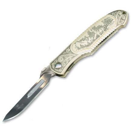 Havalon Piranta Wolf, White ABS Handle, 2 3/4 in. #60XT Blade XTC-60PRW