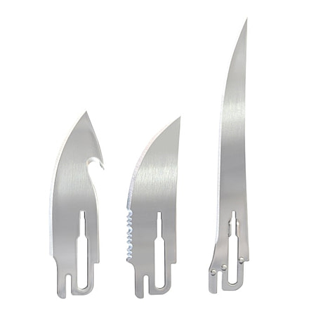 Havalon Talon Hunt Pack Replacement Blades, 5 inch Fillet/3 inch Gut Hook Combo/3 inch Partially Serrated, Stainless Steel, HSC5GSXT3