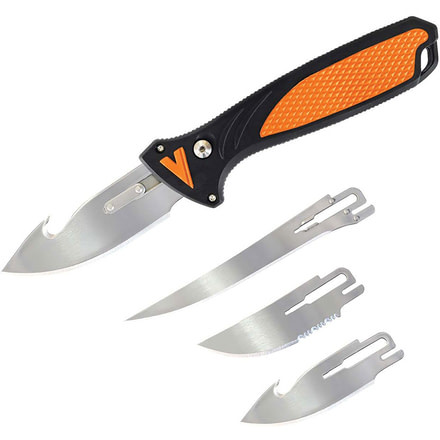 Havalon Talon Hunt Interchangeable Fixed Blade Knife Set, 4 Blades, Roll Pack, Black/Orange, XTC-TH