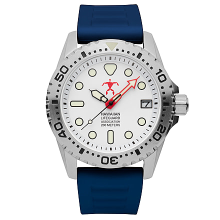 Hawaiian Lifeguard Association Dive Watches, White Dial, Blue Strap, Steel, One Size, HLA 5420