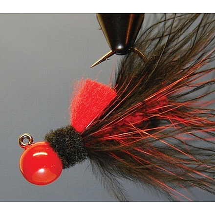 Hawken Outdoors Aerojig Marabou Jig 1/8 oz, Number 1 Hook, Red &amp; Black, AJM18107