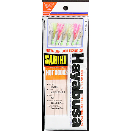 Hayabusa Mix-Flash Sabiki Rig Size 12 2Us 6 Hooks Heavy Leader, S-506E-12