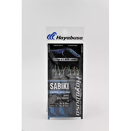 Hayabusa Real Minnow 3-Hook Sabiki, 2Rigs, 1Pc, Size 1, EX015-1