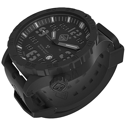 Hazard 4 HeavyWater Diver Titanium Black PVD Dive Watch,Black Dial,Charcoal Graphics,Blue Bezel,Nylon Strap WAT-HWD-TIPV-KC-BBRB