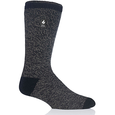 Heat Holders Dominic Twist Heel &amp; Toe Crew Sock - Mens, Black/Grey, US 7-12, MHHTWSBG