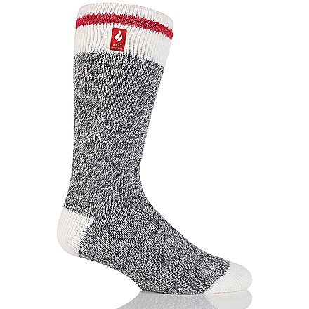 Heat Holders Jeffrey Cream Block Twist Crew Sock - Mens, Charcoal, US 7-12, HHM01034