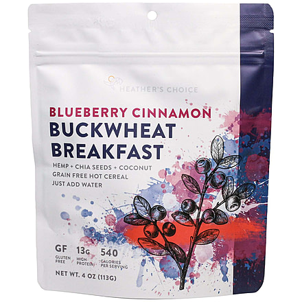 Heather's Choice Blueberry Cinnamon Buckwheat Dehydrated Breakfast, 113g, 13g Of Protein, Blueberry Cinnamon Buckwheat