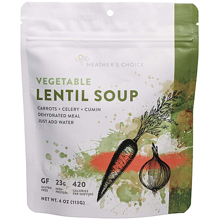 Heather's Choice Vegetable Lentil Soup Dehydrated Dinner, 113g, Gluten Free, Vegetable Lentil Soup