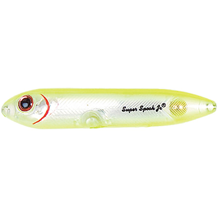 Heddon Super Spook Jr. Topwater Bait, Floating, 1/2oz, 3-1/2in, Chartreuse/Silver Insert, X923623