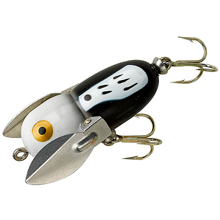 Heddon Tiny Crazy Crawler Topwater Fishing Lure, 1-3/4in, 1/4 oz, Black Hornet, X0320BWH