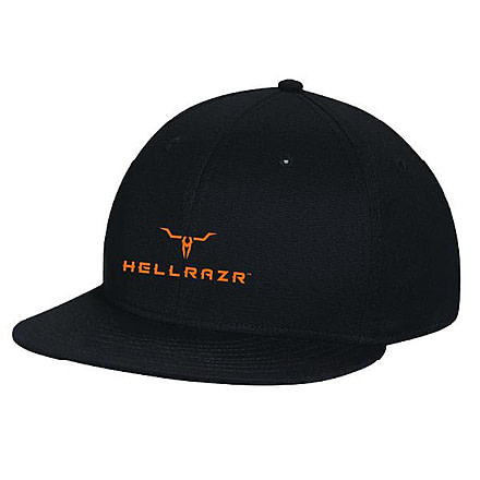 HELLRAZR Logo Flat Bill Cap, Black, FLAT-C-FBC-06210