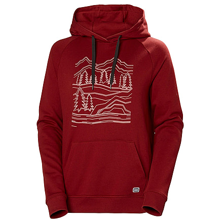 Helly Hansen F2F Cotton Hoodie - Womens, Oxblood, Large, 62936215-L