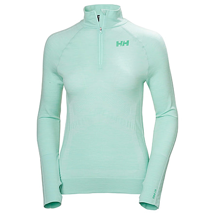 Helly Hansen H1 Pro Lifa Seamless 1/2 Zip - Womens, Blue Tint Melange, Large, 49337502-L