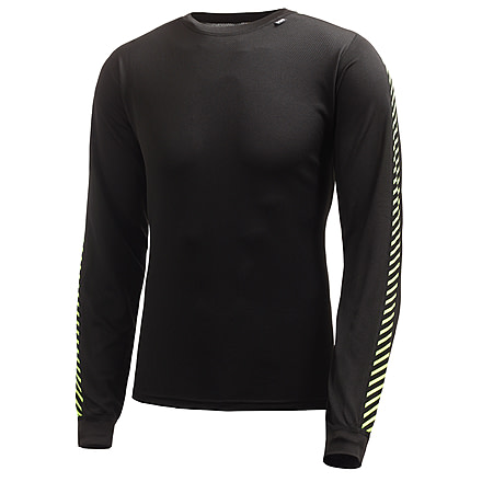 Helly Hansen HH Lifa Stripe Crew - Men's-Black/High Viz-X-Large