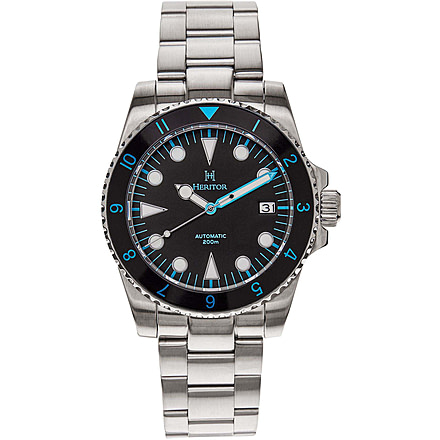 Heritor Automatic Luciano Bracelet Watch w/Date, Black/Blue, One Size, HERHS1504