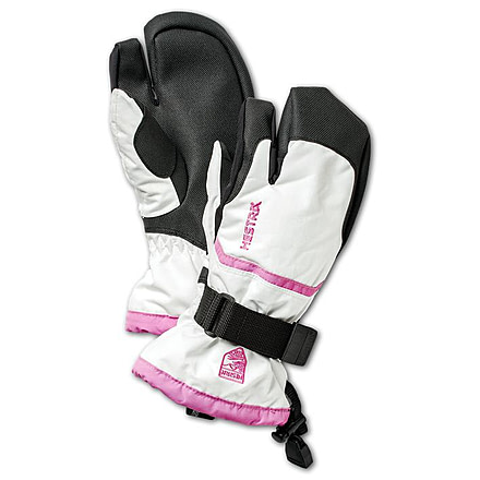 Hestra CZone Gauntlet 3-Finger - Kid's-Ivory/Pink-4