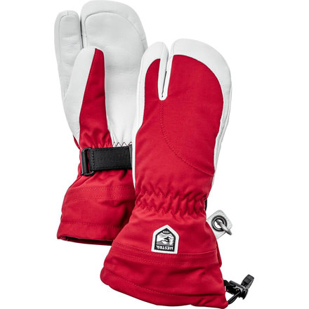 Hestra Heli Ski 3 Finger Glove - Womens, Red/Offwhite, 5, 30612-560020-05