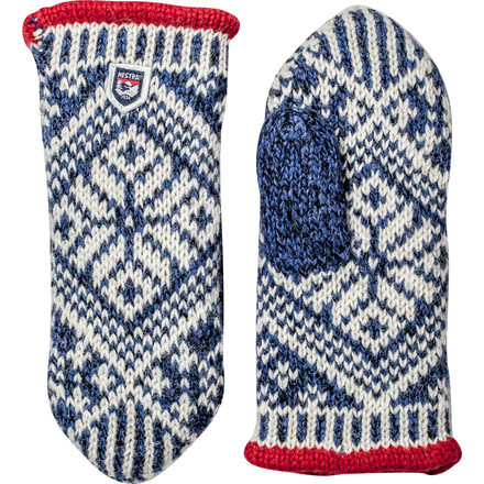 Hestra Nordic Wool Mittens - Women's, Medium blue/Offwhite, 10, 63921-260020-10
