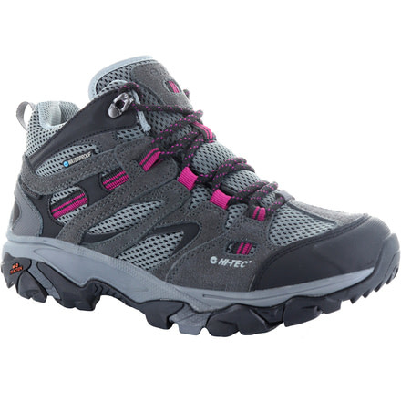 Hi-Tec Ravus Vent Mid WP Hiking Boots - Womens, Charcoal/Cool Grey/Amarath, Medium, 11, 24126-M110