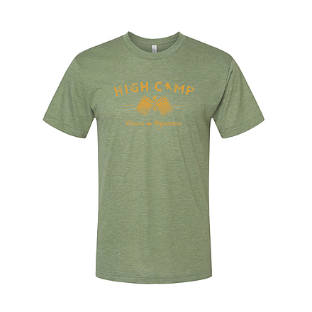 High Camp Flasks Cheers to Adventure - Heathered Tri-Blend Tee, hc-sfg