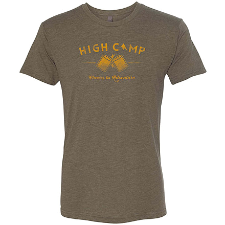 High Camp Flasks Cheers to Adventure Heathered Tri-Blend Tee - Mens, Heathered Olive, Large, TSOLL